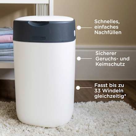Windeleimer Twist & Click Sangenic + 6 Nachfüllkassetten weiß Tommee Tippee