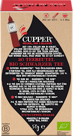 Schwarzer Tee Organic English Breakfast Cupper