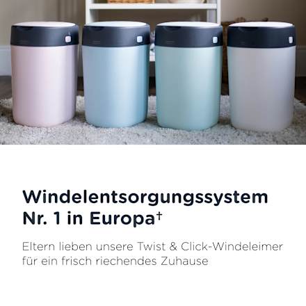 Windeleimer Twist & Click inkl. 12 Nachfüllkassetten, weiß Tommee Tippee