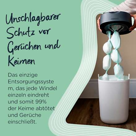 Windeleimer Twist & Click inkl. 12 Nachfüllkassetten, weiß Tommee Tippee