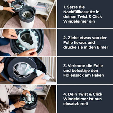 Nachfüllkassetten für Windeleimer Twist & Click und Sangenic Tec Tommee Tippee