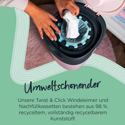 Windeleimer Twist & Click Sangenic, weiß Tommee Tippee