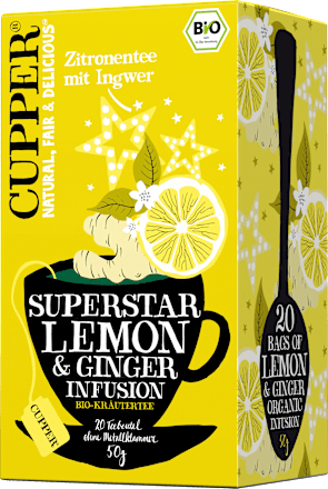 Kräutertee "Superstar" mit Zitrone & Ingwer (20 Beutel) Cupper