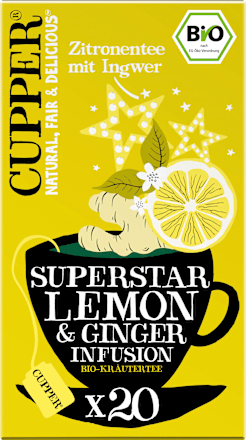 Kräutertee "Superstar" mit Zitrone & Ingwer (20 Beutel) Cupper