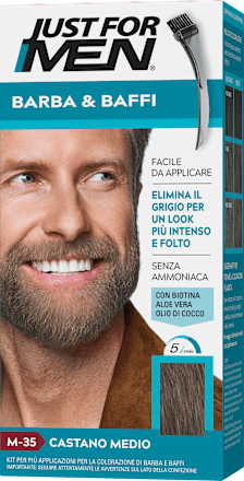 Colorazione Semipermanente Barba e Baffi Castano Medio M35 JUST FOR MEN