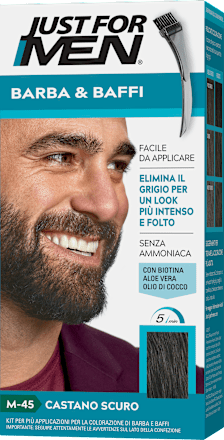Colorazione Semipermanente Barba e Baffi Castano Scuro M45 JUST FOR MEN