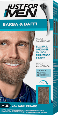 Colorazione Semipermanente Barba e Baffi Castano Chiaro M25 JUST FOR MEN