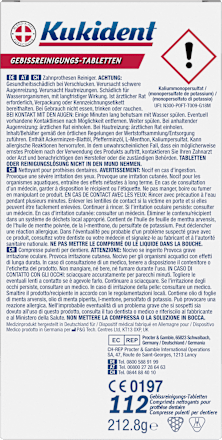 Gebissreiniger Tabs Langanhaltende Frische Milde Minze Kukident