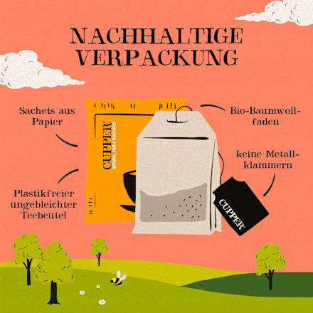 Kräutertee "My Happy Place" mit Pfirsich & Kamille (20 Beutel) Cupper