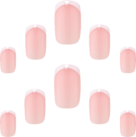 Künstliche Nägel Salon French Medium Square Elegant Touch