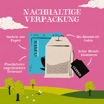 Kräutertee "Nightea Night" mit Zimt, Kamille, Rooibos & natürlichem Orangenaroma (20 Beutel) Cupper