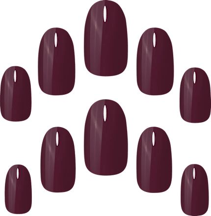 Künstliche Nägel Black Cherry Oval Elegant Touch