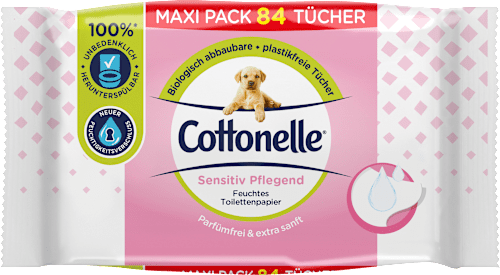 Feuchtes Toilettenpapier Sensitiv Pflegend, Maxi Pack Cottonelle