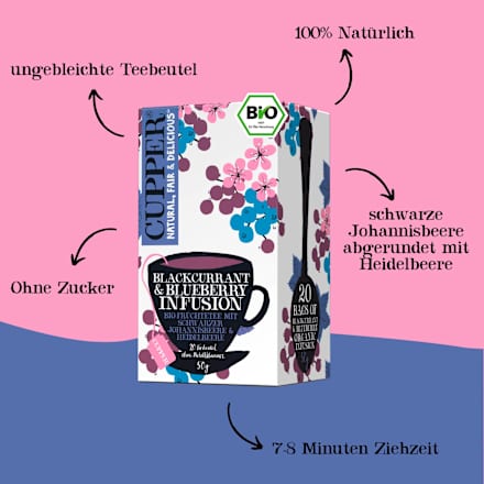 Früchtetee Blackcurrant & Blueberry Infusion Cupper