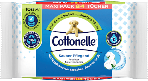 Feuchtes Toilettenpapier Sauber Pflegend, Maxi Pack Cottonelle
