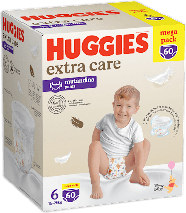 Pannolini a mutandina Extra Care Mega Pack taglia 6 (12-25 kg) Huggies