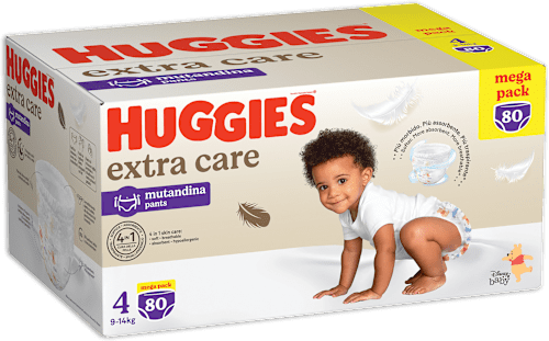 Pannolini a mutandina Extra Care Mega Pack taglia 4 (9-14 kg) Huggies