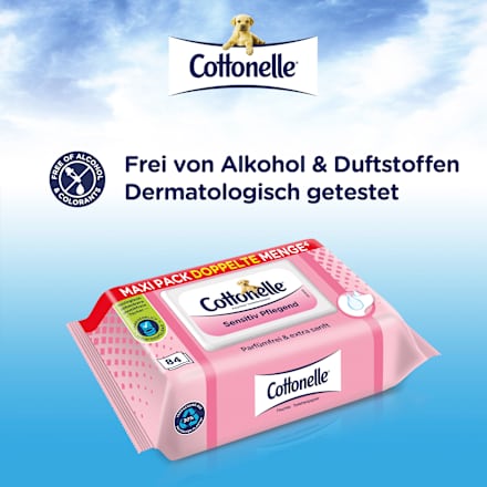 Feuchtes Toilettenpapier Sensitiv Pflegend, Maxi Pack Cottonelle
