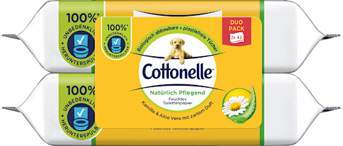 Feuchtes Toilettenpapier Natürlich Pflegend (2x42 St) Cottonelle
