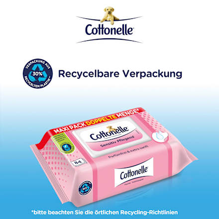 Feuchtes Toilettenpapier Sensitiv Pflegend, Maxi Pack Cottonelle