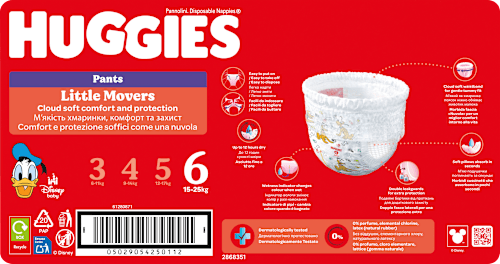 Baby Pants Little Movers Gr. 6 (15-25 kg), Giga-Pack Huggies