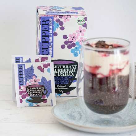 Früchtetee schwarze Johannisbeere, Heidelbeere (20 Beutel) Cupper