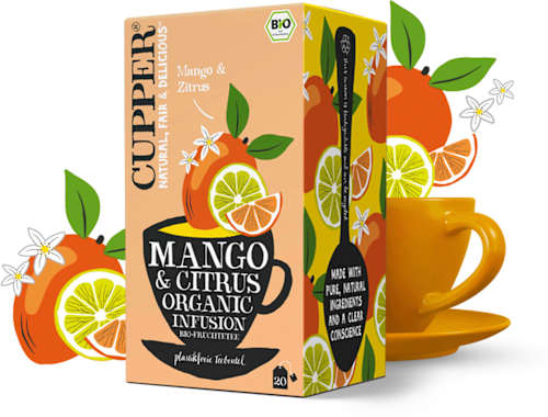 Früchtetee mit Mango & Limette (20 Beutel) Cupper