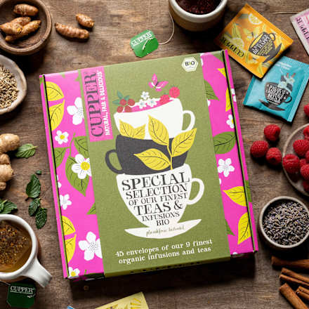 Geschenkset Tee Selection Box 9 Sorten (45 Beutel) Cupper