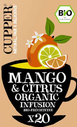 Früchtetee mit Mango & Limette (20 Beutel) Cupper