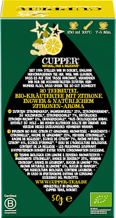 Kräutertee "Superstar" mit Zitrone & Ingwer (20 Beutel) Cupper