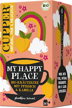 Kräutertee "My Happy Place" mit Pfirsich & Kamille (20 Beutel) Cupper