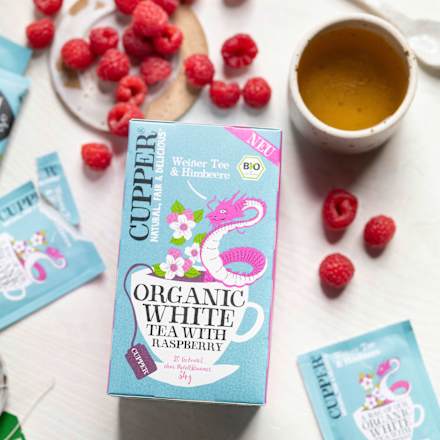 Weißer Tee mit Himbeere (20 Beutel) Cupper