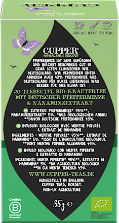 Kräutertee "Nachhaltige Minze" (20 Beutel) Cupper
