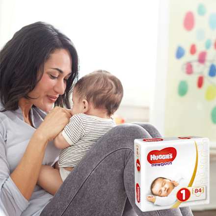 Windeln Newborn Gr. 1 (2-5 kg), Halb-Monatsbox Huggies