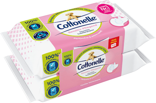 Feuchtes Toilettenpapier Sensitive Pflege (2x42 St) Cottonelle