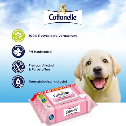 Feuchtes Toilettenpapier Sensitiv Pflegend, Maxi Pack Cottonelle