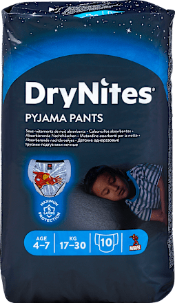Mutandine assorbenti notte bimbo 4-7 anni (17-30 kg) DryNites