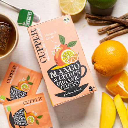 Früchtetee mit Mango & Limette (20 Beutel) Cupper