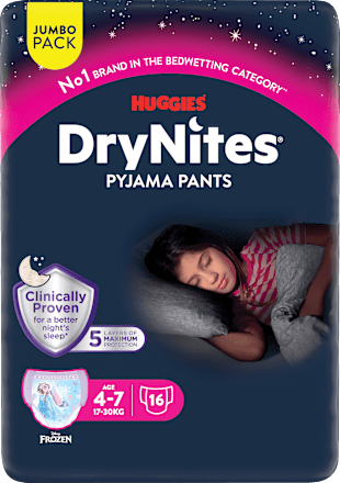 Pyjama Pants Teen (17-30 kg) rosa Jumbo Pack HUGGIES DryNites