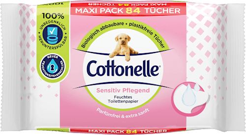 Feuchtes Toilettenpapier Sensitiv Pflegend, Maxi Pack Cottonelle