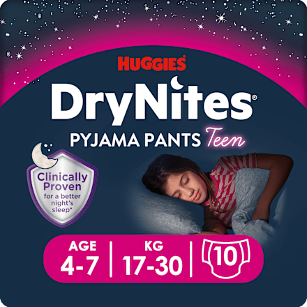 Pieluchomajtki na noc dla dziewczynek 4-7 lat HUGGIES DryNites