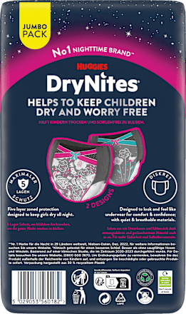 Pyjama Pants Mädchen 8-13 Jahre, Jumbopack HUGGIES DryNites