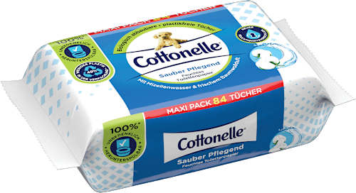 Feuchtes Toilettenpapier Sauber Pflegend, Maxi Pack Cottonelle