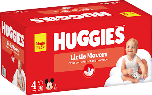 Pannolini Little Movers Mega Pack taglia 4 (7-18 kg) Huggies