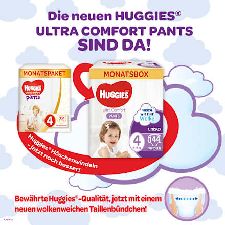 Baby Pants Ultra Comfort Gr. 4 (9-14 kg), Monatsbox Huggies