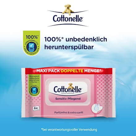 Feuchtes Toilettenpapier Sensitiv Pflegend, Maxi Pack Cottonelle