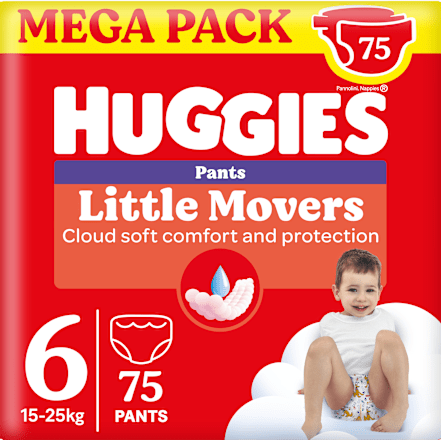 Pannolini a mutandina Little Movers Mega Pack taglia 6 (15-25 kg) Huggies