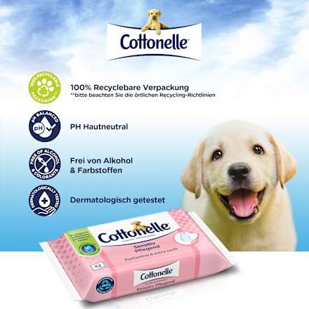 Feuchtes Toilettenpapier Sensitiv Pflegend Cottonelle