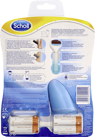 Elektroniczny pilnik do stóp z głowicą drobnoziarnistą i szczoteczką złuszczającą Velvet Smooth  Scholl