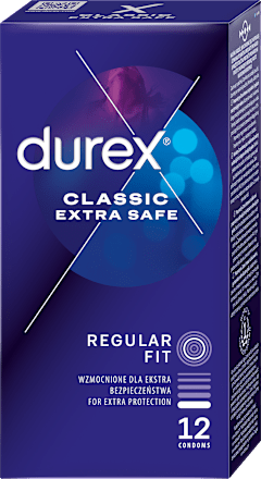 Kondómy Classic Extra Safe Regular Fit durex